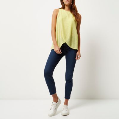 Yellow wrap front top